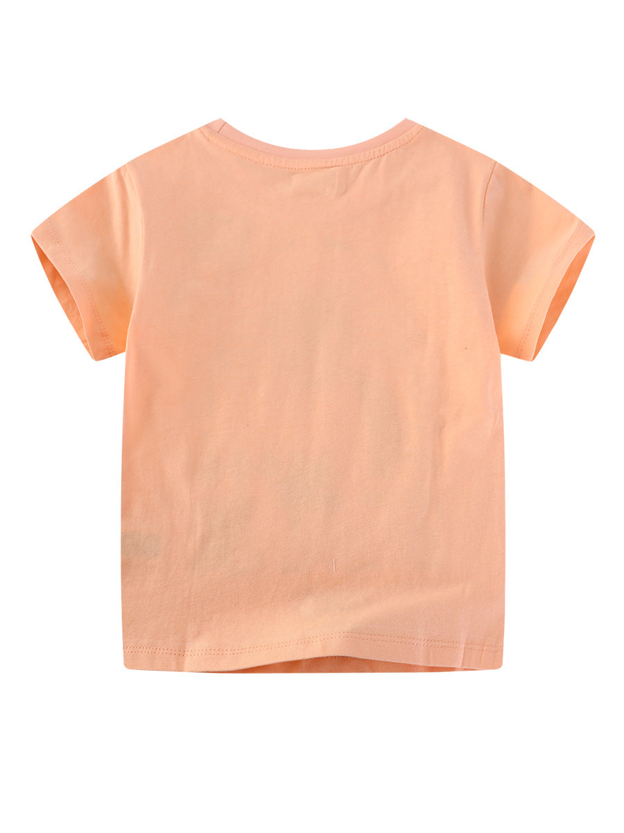 Wholesale European American Style Kids Two Piece Summer Outfit Short Sleeve Tee And Pants Trendy Boutique