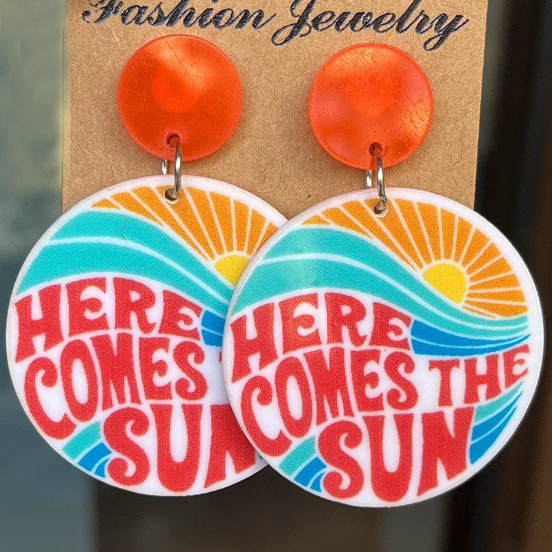 Wholesale 2pairs/pack Summer Beach Acrylic Earrings