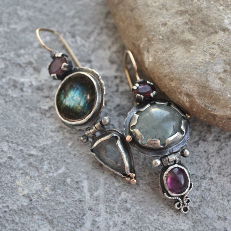 Wholesale Devil's Eye Moon Metal Long Earrings