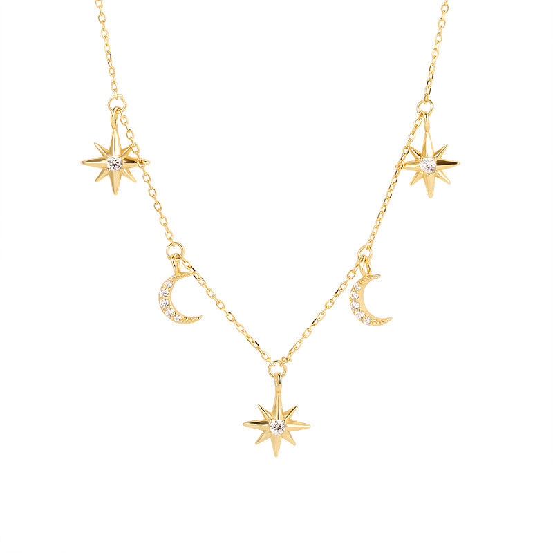 Wholesale 
Golden Star Moon Necklace