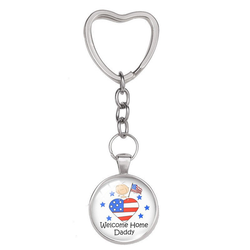 Wholesale American Independence Day Alloy Keychain