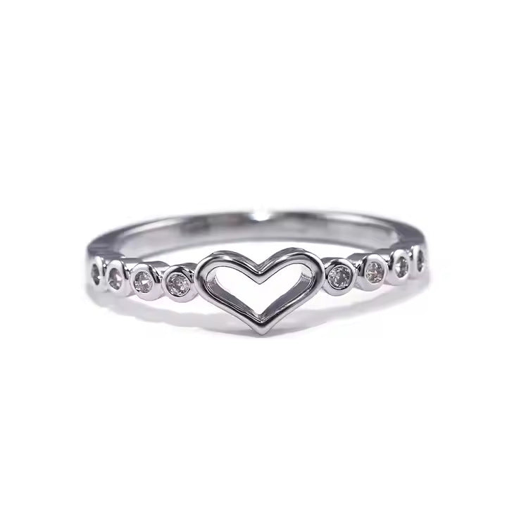 Wholesale Hollow diamond heart ring