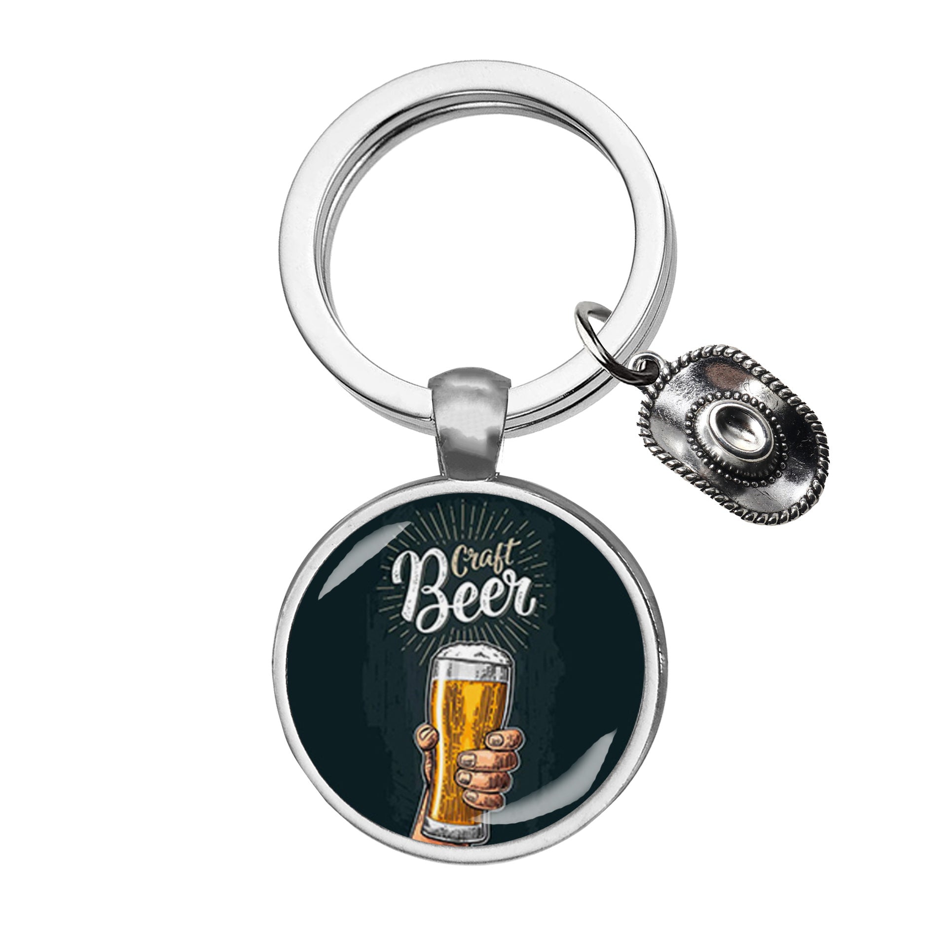 Wholesale Cowboy Hat Beer Stainless Steel Keychain