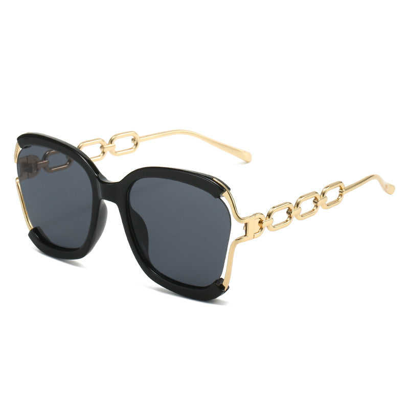 Wholesale Chain Fashion Metal Hollow Brushed Sunglasses