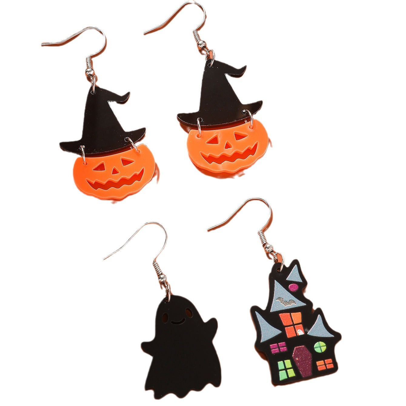 Wholesale Halloween Cartoons Spooky Ghosts Pumpkin Acrylic Earrings