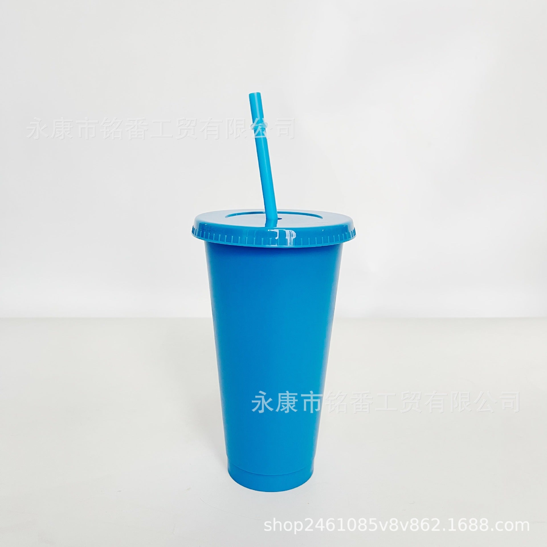Wholesale 5pcs 24OZ solid color PP plastic large capacity 710ml straw cup