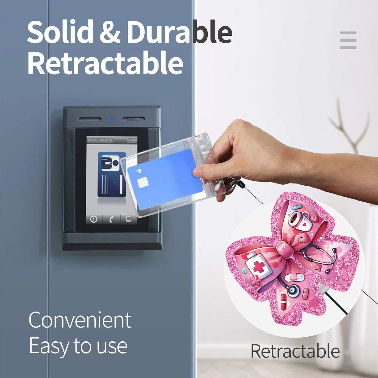 Wholesale Pink medical bow acrylic retractable pull buckle