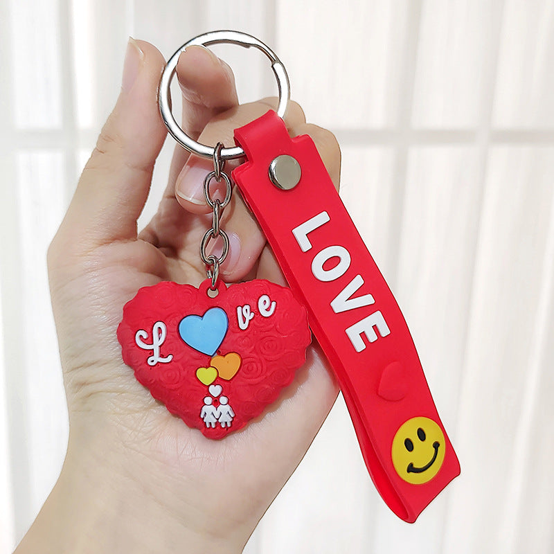 Wholesale of Red Love Silicone Keychains