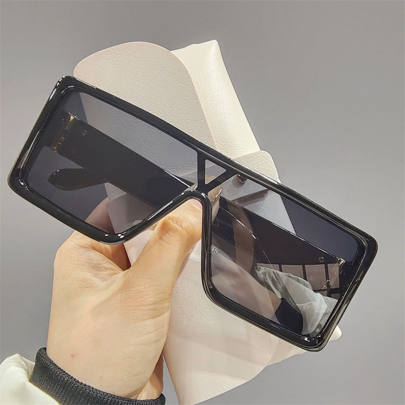 Wholesale Large Frame One Piece PU Sunglasses