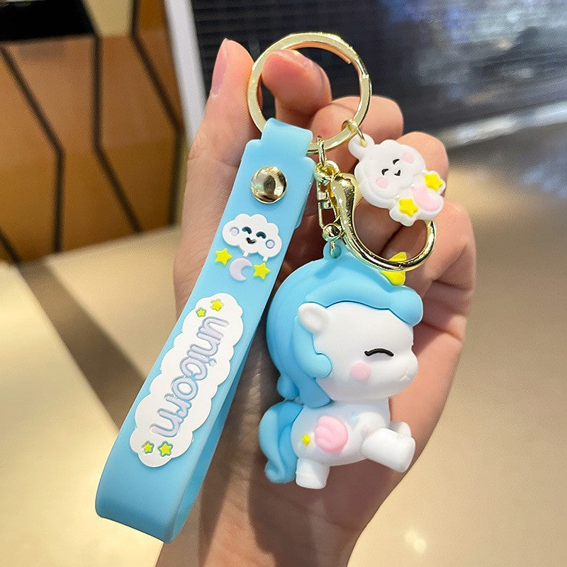 Wholesale Unicorn Hair Ball Silicone Keychains