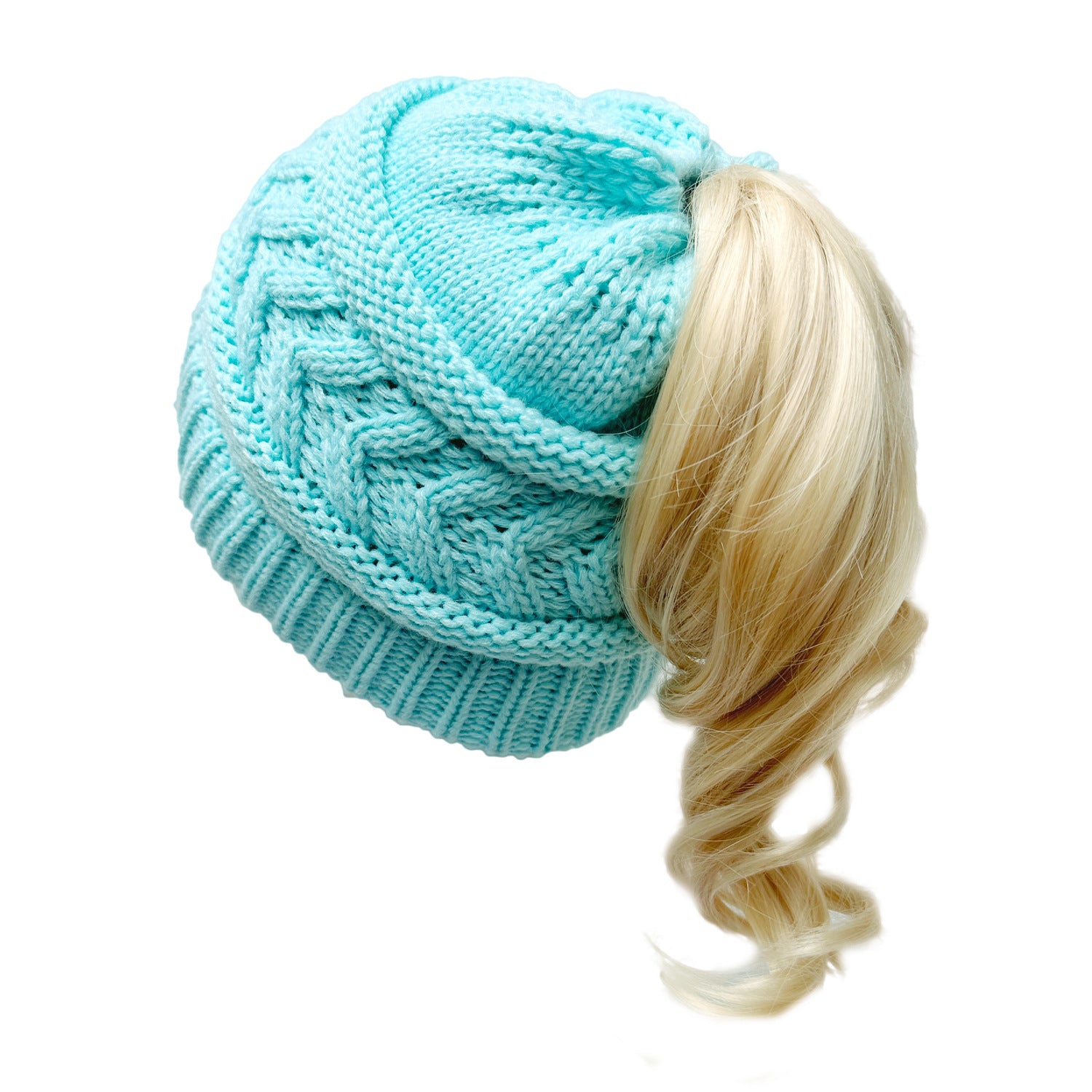 Wholesale Autumn and Winter Beanie Hats for Women Arrow Ponytail Beanie Knitted Elastic Hat