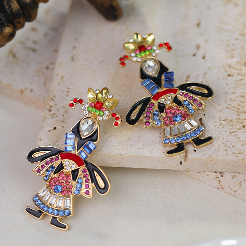 Wholesale Medieval vintage retro princess palace style rhinestone Earrings