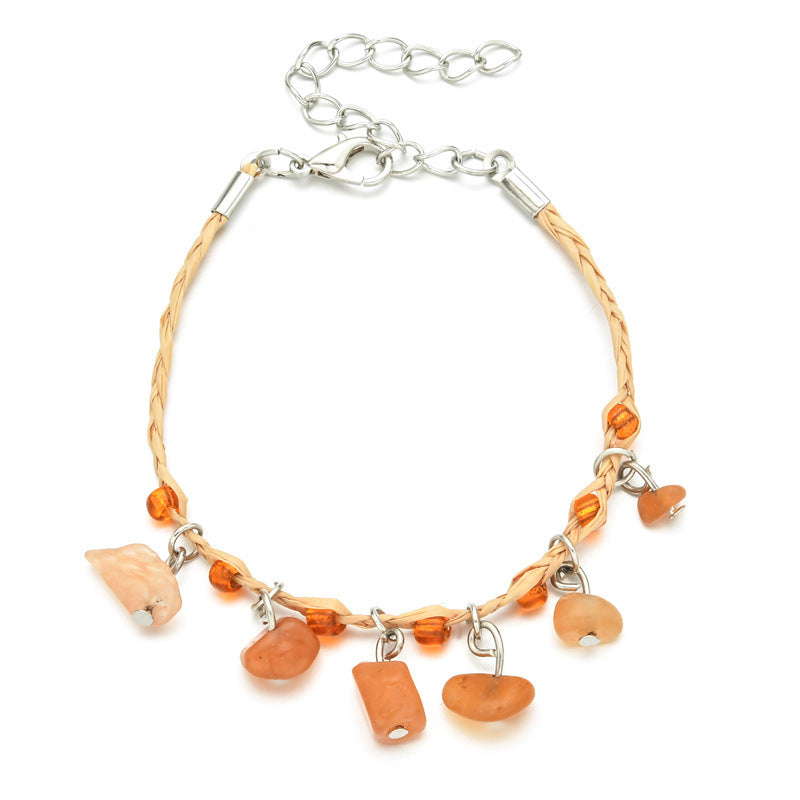 Wholesale Straw Rope Adjustable Copper Bracelet