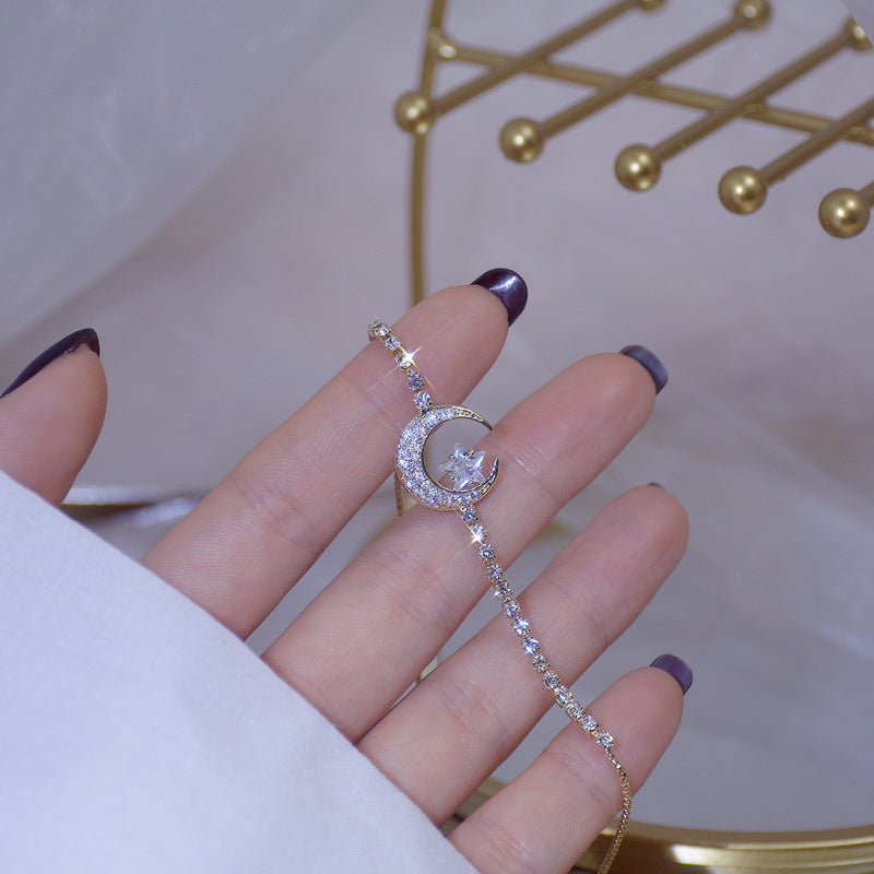 Wholesale Art Full of Diamond Petal Copper Bracelets