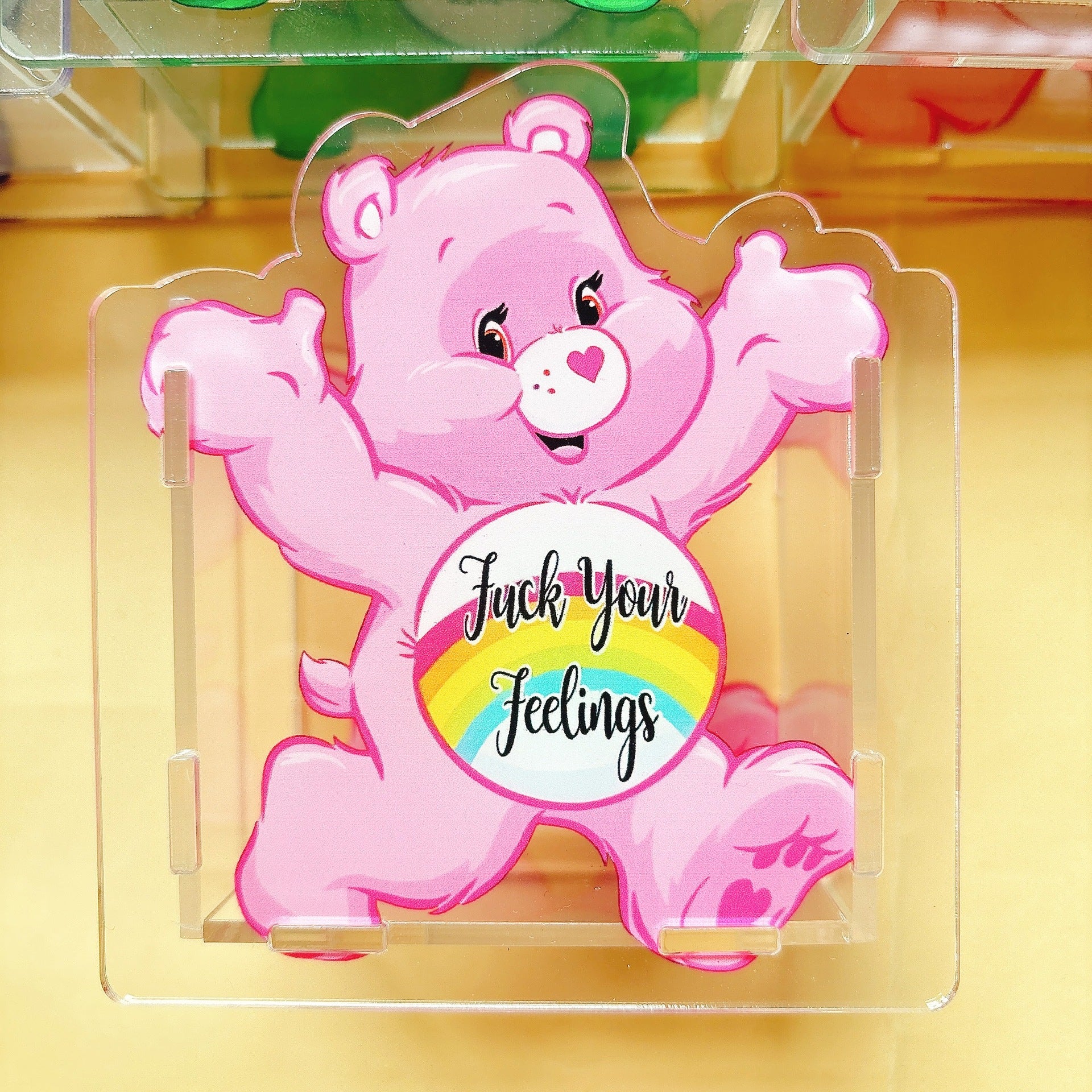 Wholesale Bear Acrylic Pen Stationery Box Creative Cosmetic Pen Storage 10cm