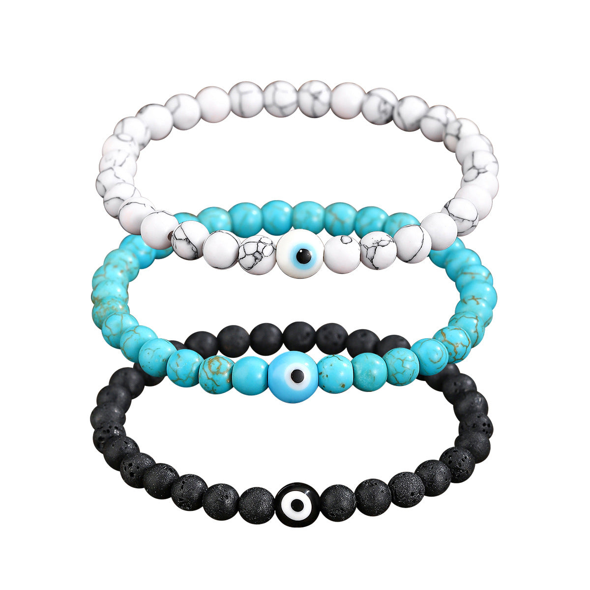 Wholesale White turquoise volcanic stone bracelet