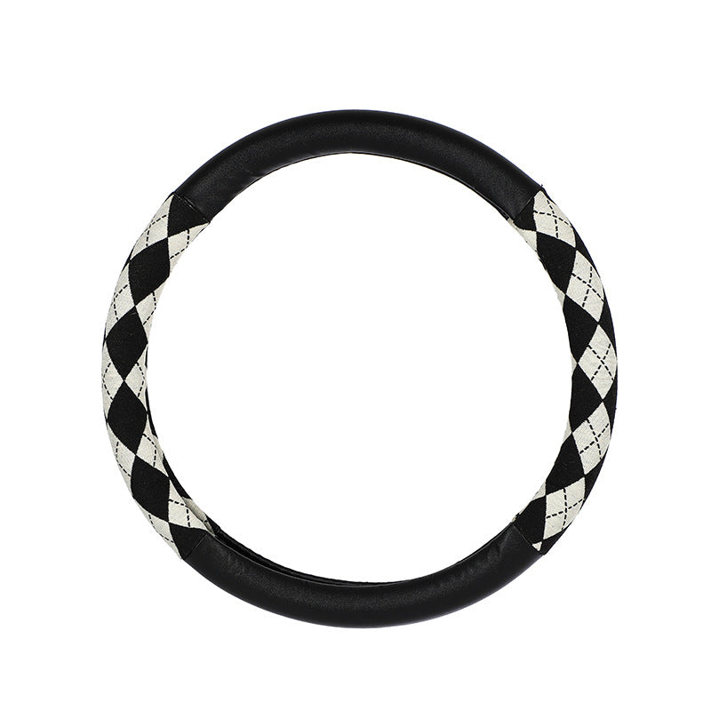 Wholesale Polyester Jacquard Diamond Grid Car Anti Slip and Sweat Absorbing Handlebar Covers