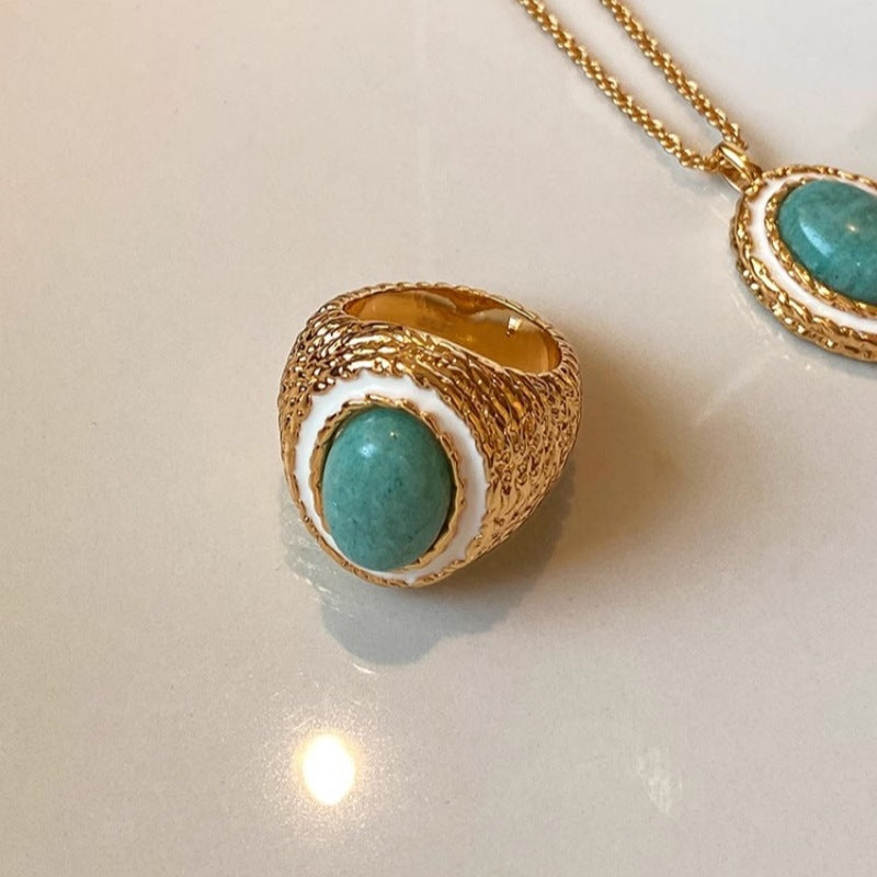 Wholesale Water Shell Inlay Autumn and Winter Trend Fashion Niche Design Light Luxury High-end Open Rings