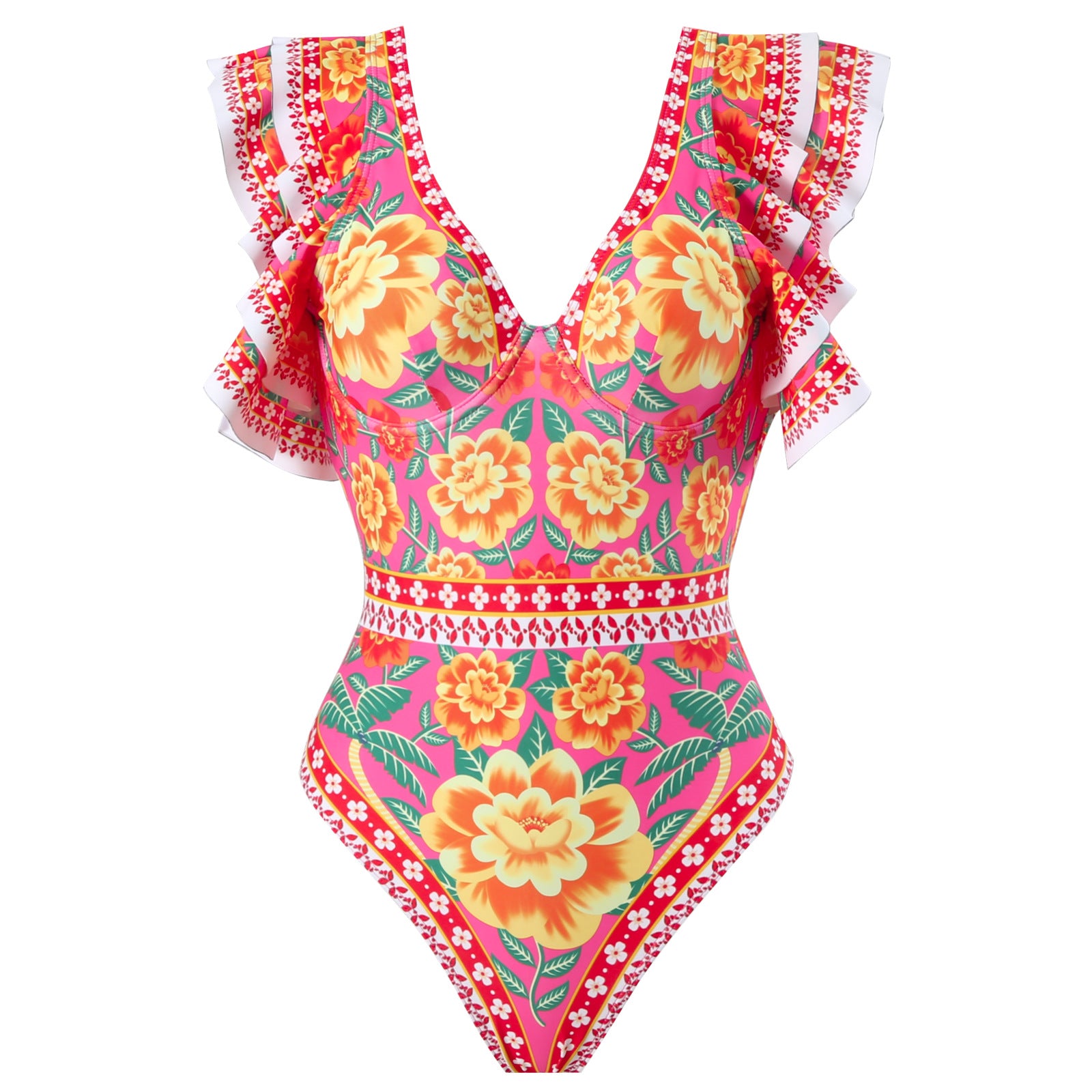 Wholesale Hot Spring Sexy One-piece Conservative Printed Swimsuit Wrap Skirt Suit