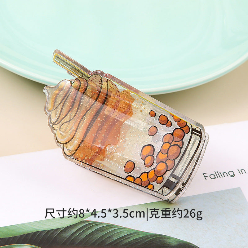 Wholesale Fun Cartoon Food Hair Clips Croissant Burger Pizza Popcorn Design PVC Hair Claw Accessory Chic Everyday Styling And Gift