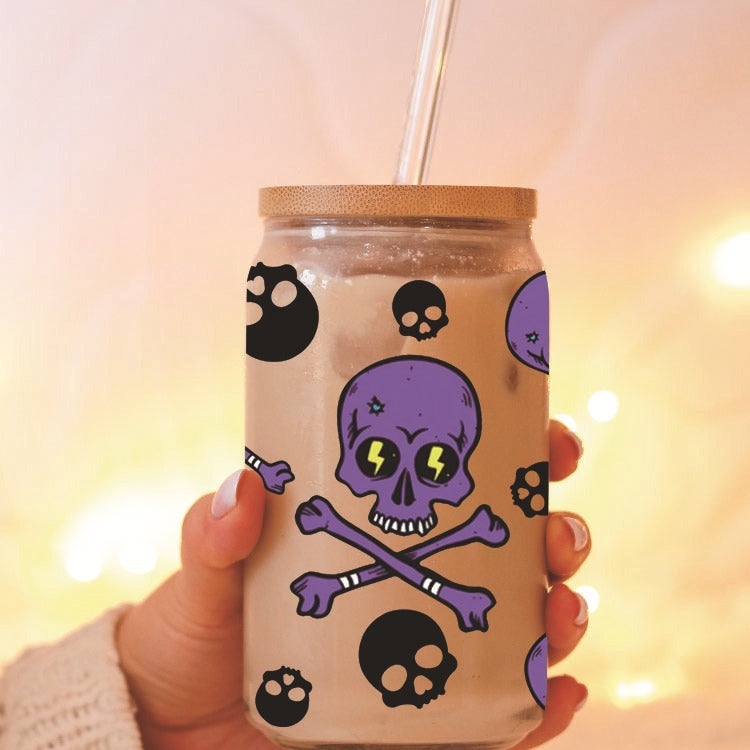 Wholesale Pumpkin Ghost Skeleton Halloween 16oz Cup UV DTF Wraps