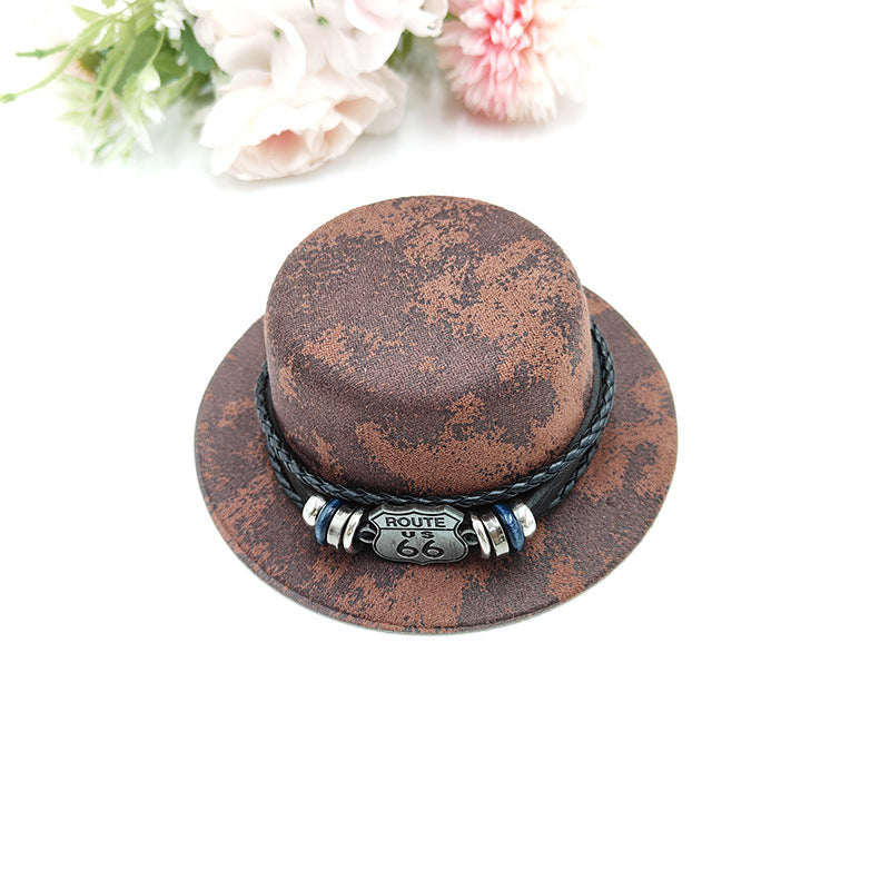 Wholesale Yama gentleman cowboy hat son mini pet hat birthday party hat weilai car 66 ornament hat