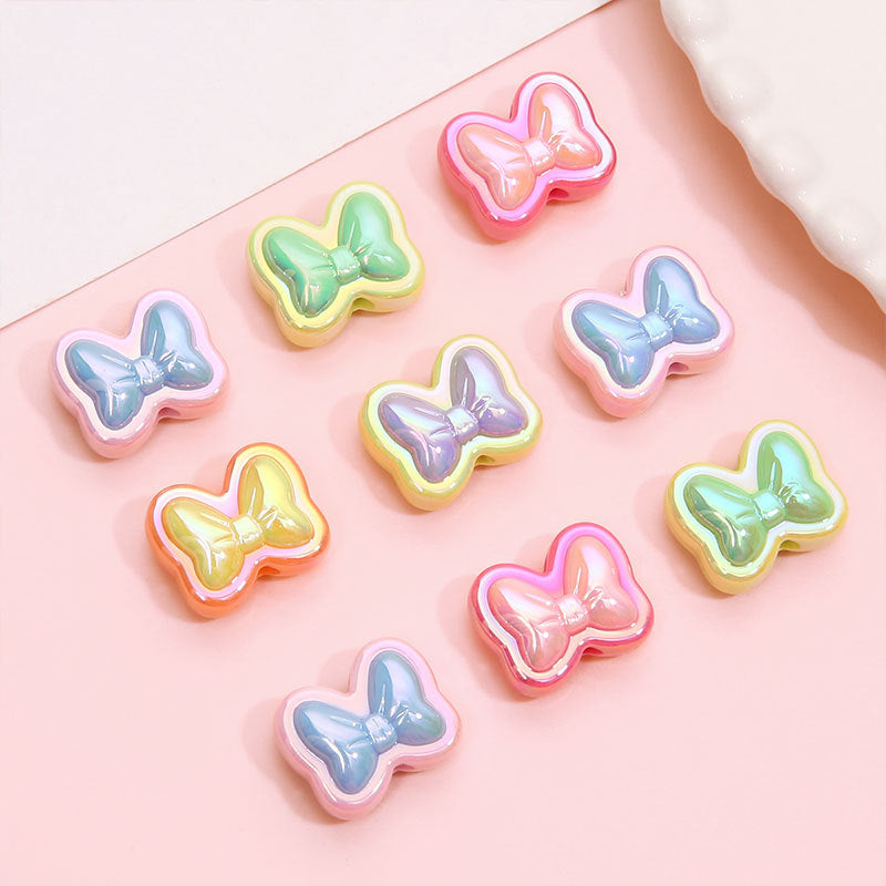 Wholesale Acrylic Double Color Bow Beads