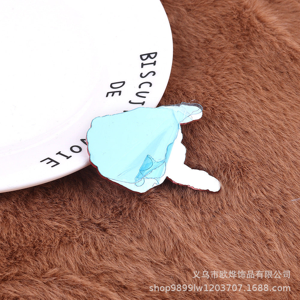 Wholesale 10pcs/pack  Pink double-mirror skull organ Acrylic Flatback