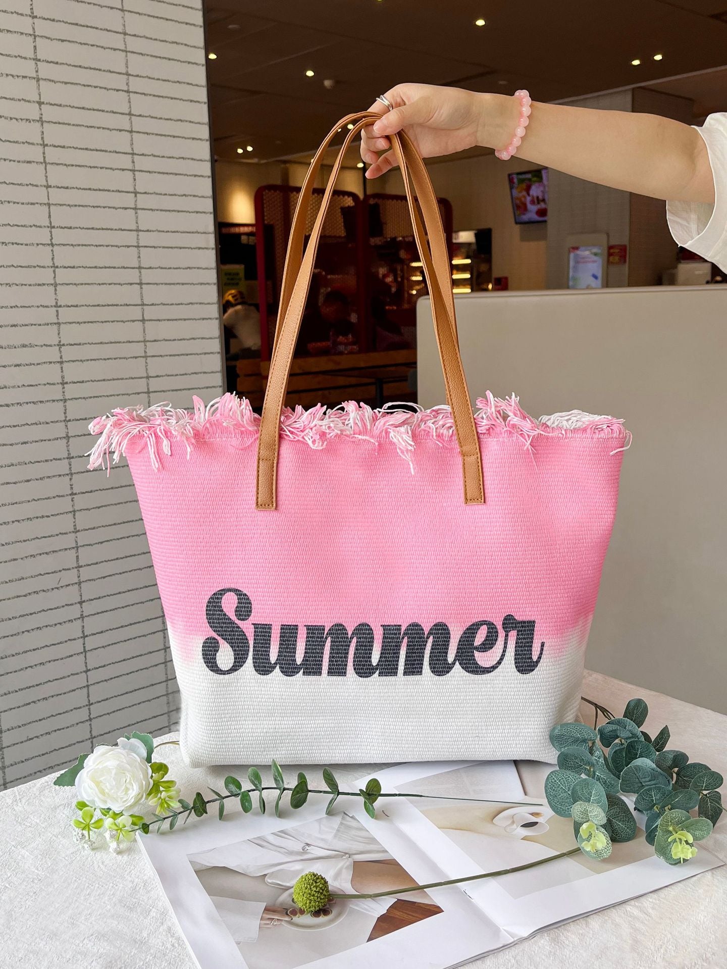 Wholesale Large Capacity Tassel Bag Beach Bag Women's Shoulder Tote Bag