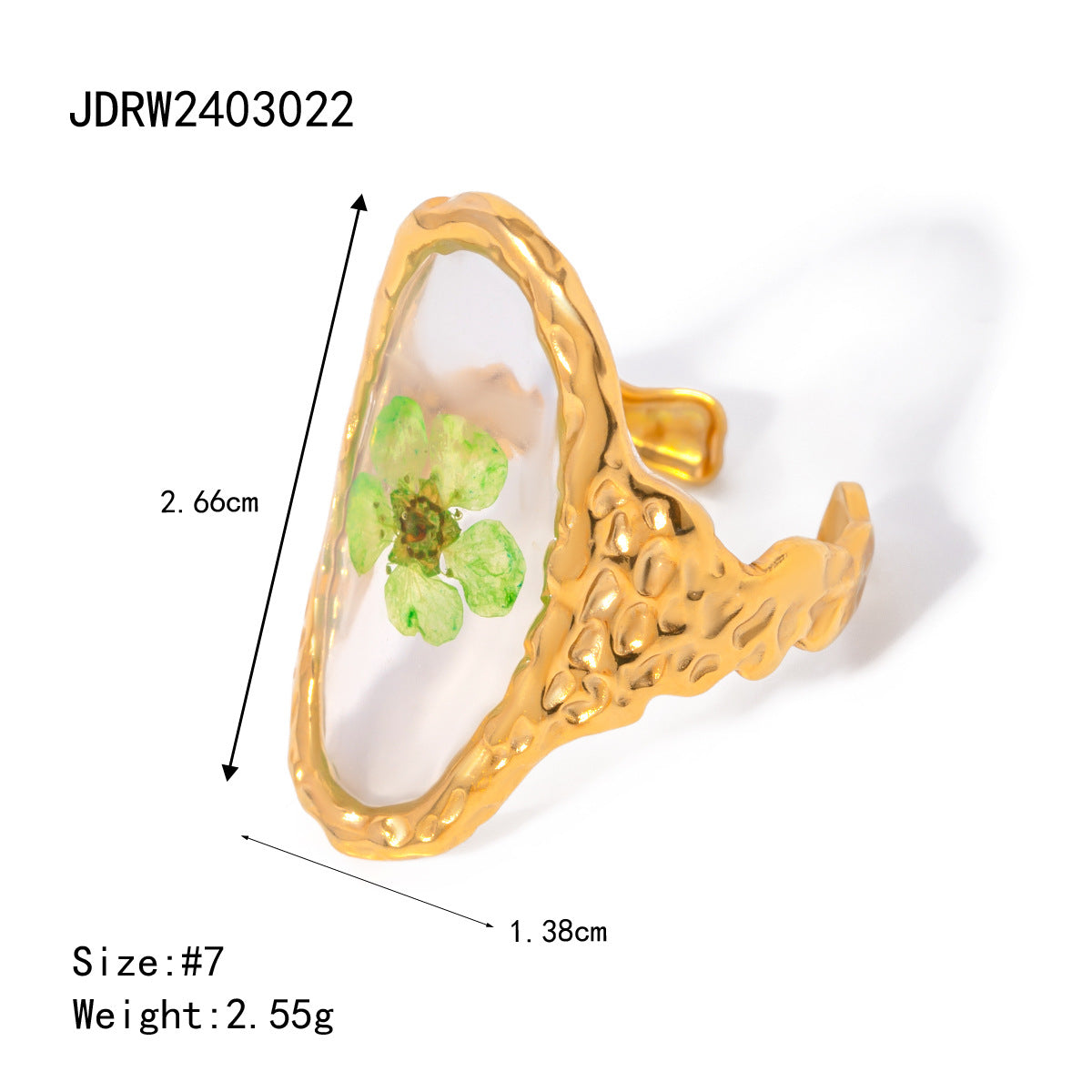 Wholesale Stainless Steel Ring Gold Sunflower Eternal Flower jewelry