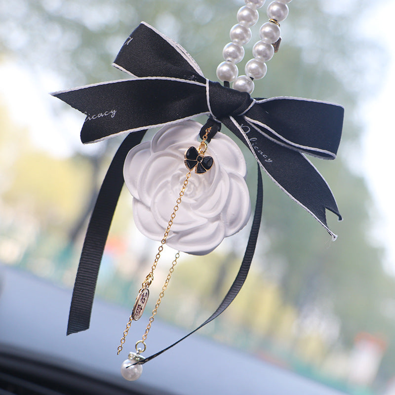 Wholesale Camellia Car Fragrance Expanding Stones Pendant