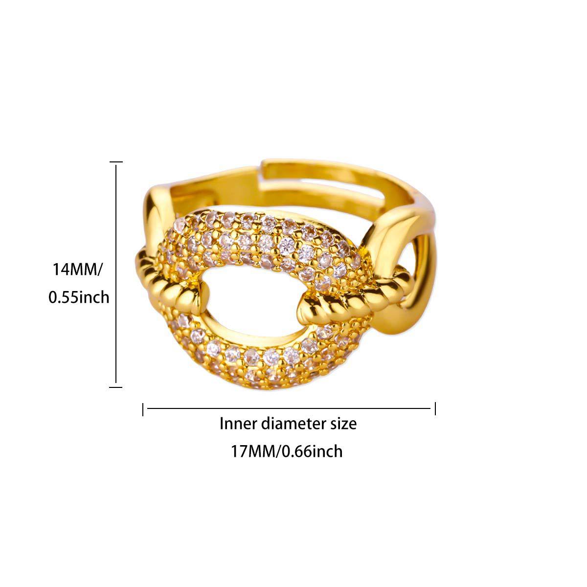 Wholesale Copper inlaid zircon full diamond open ring