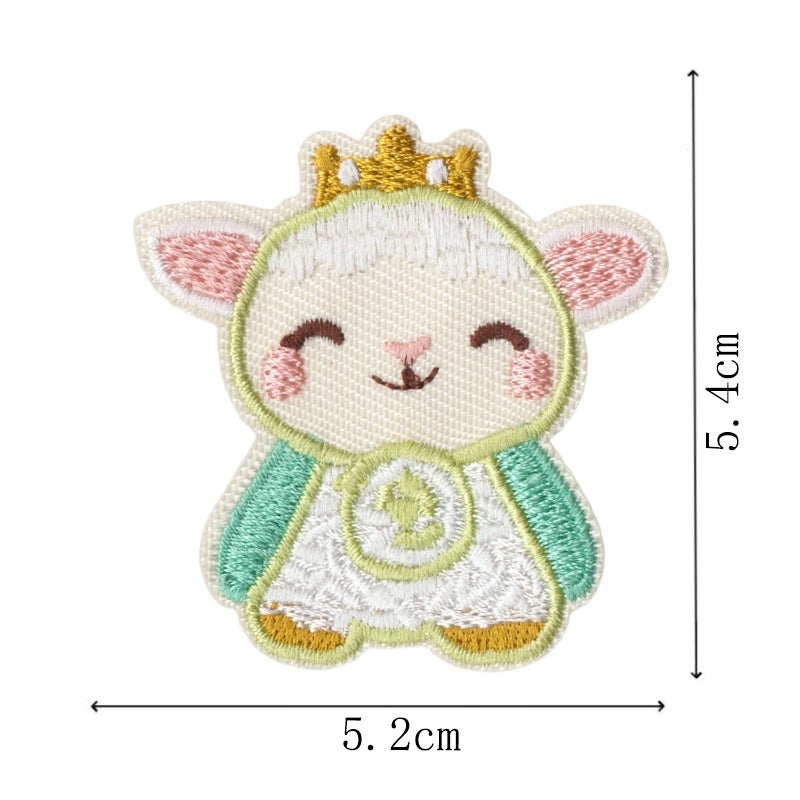 Wholesale Cartoon Lamb Embroidered Iron On Patches Set Of 9 Decorative Clothing Repair Accessory DIY Gift And Boutique Resale