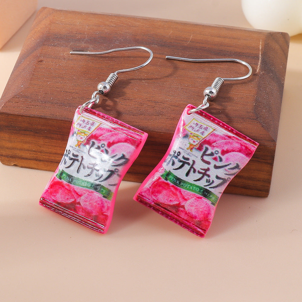 Wholesale Personalized Cartoon Cute Potato Chip Earrings
