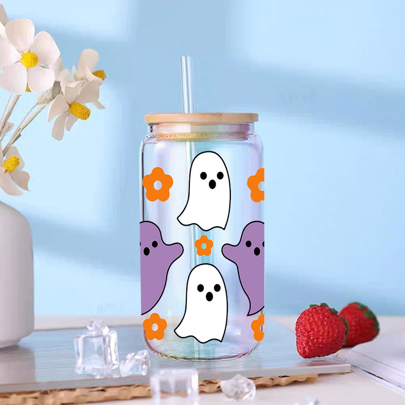 Wholesale Ghost Pumpkin Halloween 16oz Cup UV DTF Wraps