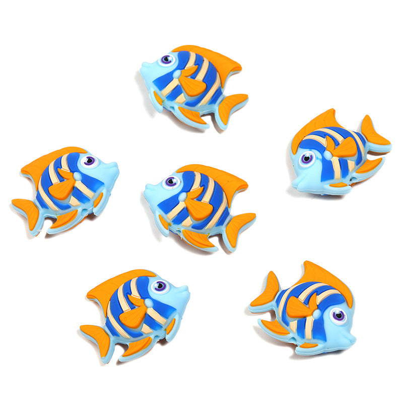 Wholesale 5pcs Marine Animal Rubber Accessories Loose Beads