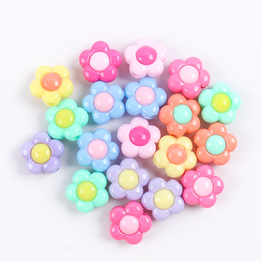 Wholesale 10pcs Acrylic Color Matching Plum Blossom Beads