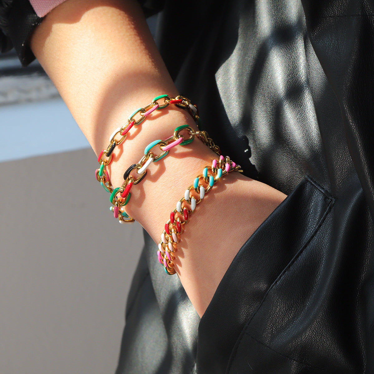 Wholesale Colorful Bracelets for Men and Women Stainless Steel Non-Fading Jewelry