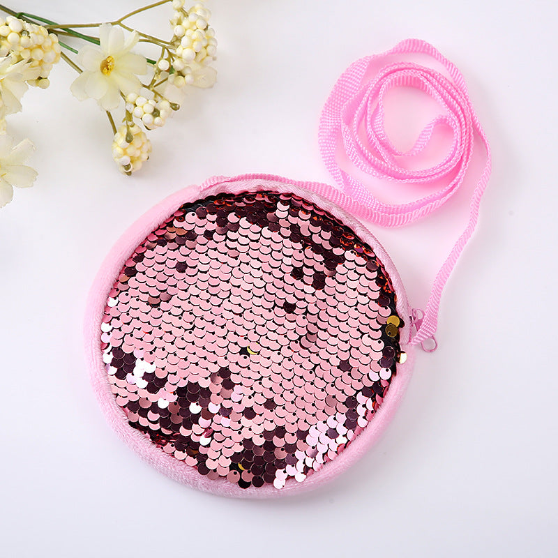 Wholesale Cute Plush Sequin Fabric Single Kids Bag