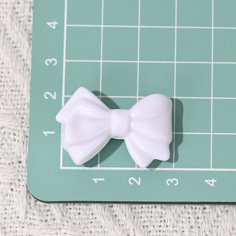 Wholesale 10pcs Macaron Colorful Double-Layer Bow Acrylic Beads