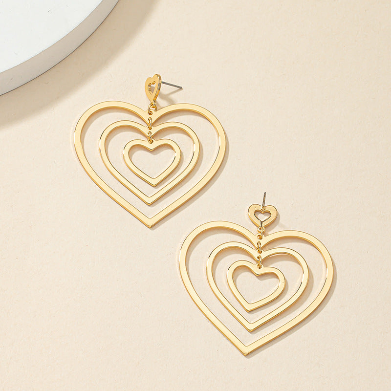 Wholesale New Love Temperament Heart-to-heart Earrings