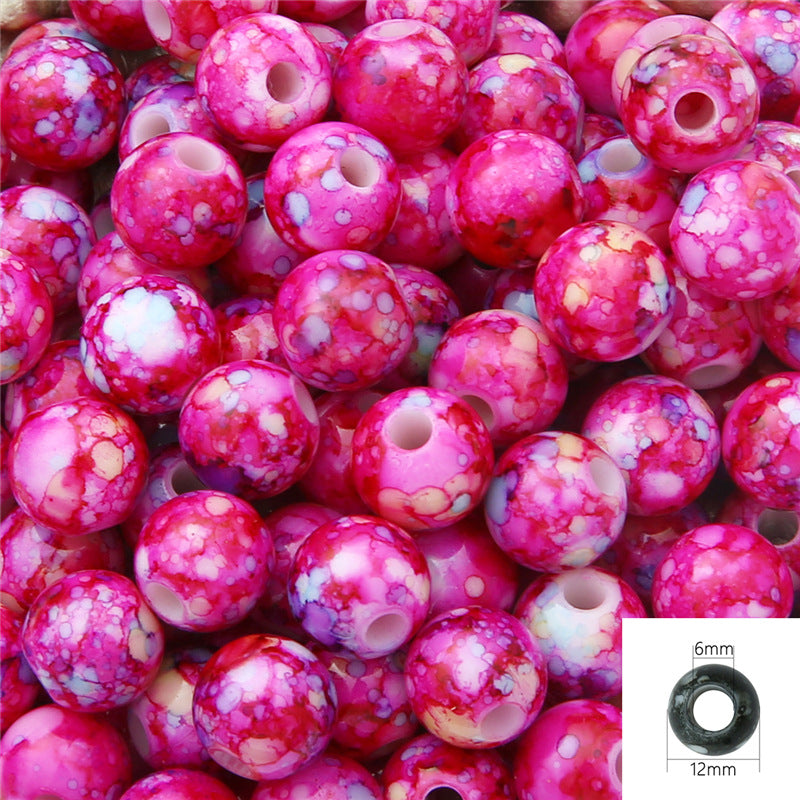 Al por mayor 30 piezas de flores, imitación de círculo de flores, cuentas de acrílico de perla