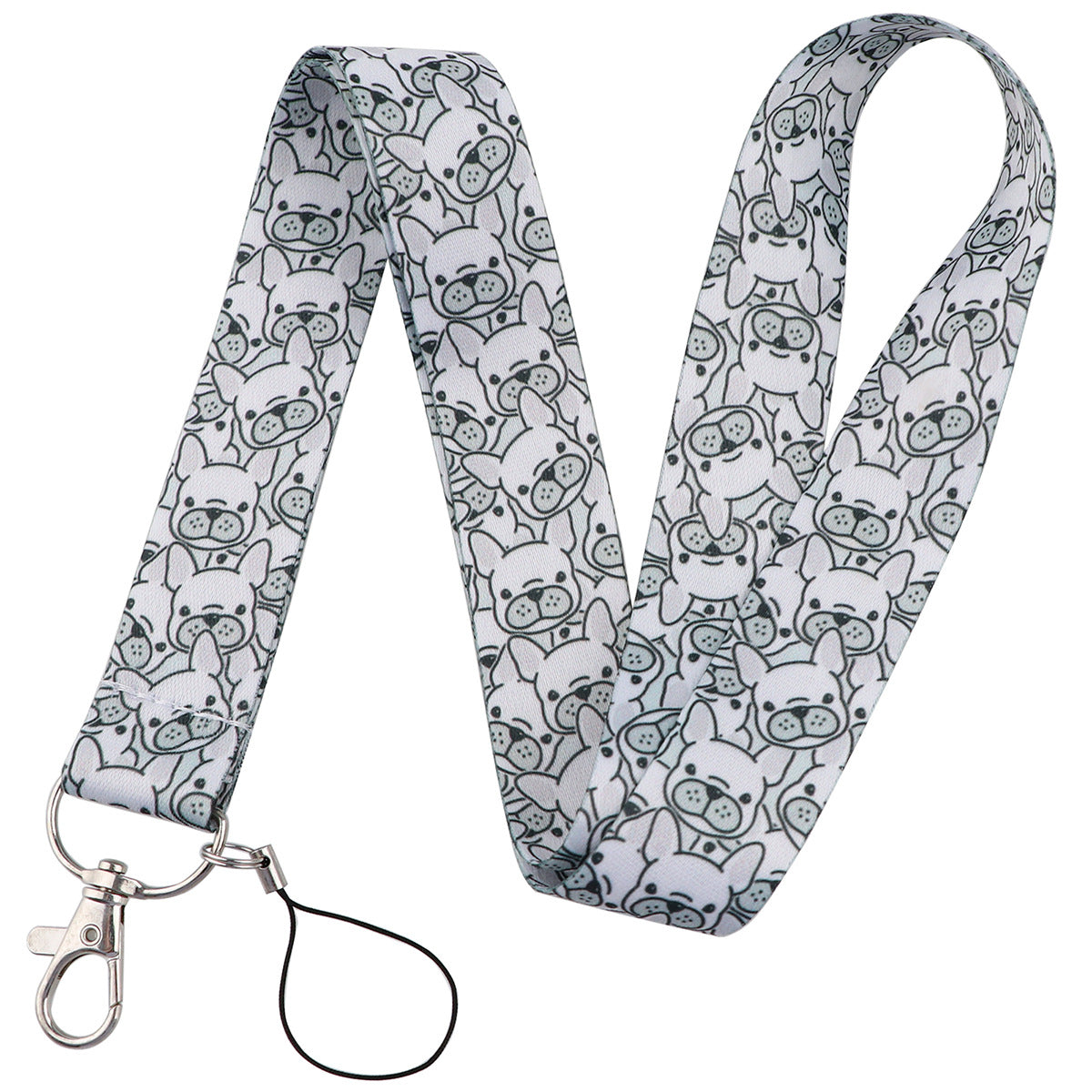Wholesale Puppy Dog Paw Print Card Holder Webbing Polyester Lanyard Keychain