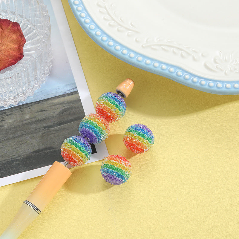 Wholesale 10pcs Sugar Round Beaded Material Handmade Acrylic Beads