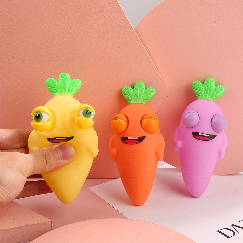 Wholesale Creative squinting carrot squeeze eye trick decompression vent fruit toys