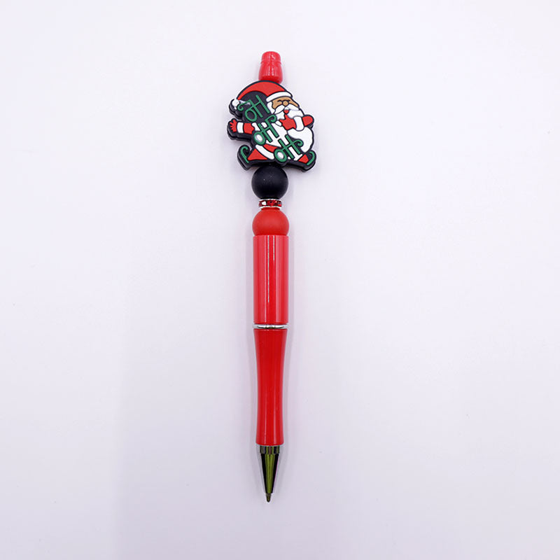 Wholesale Cartoon Christmas Tree Handmade Silicone Bead Pen Plastic Ball Point Pen