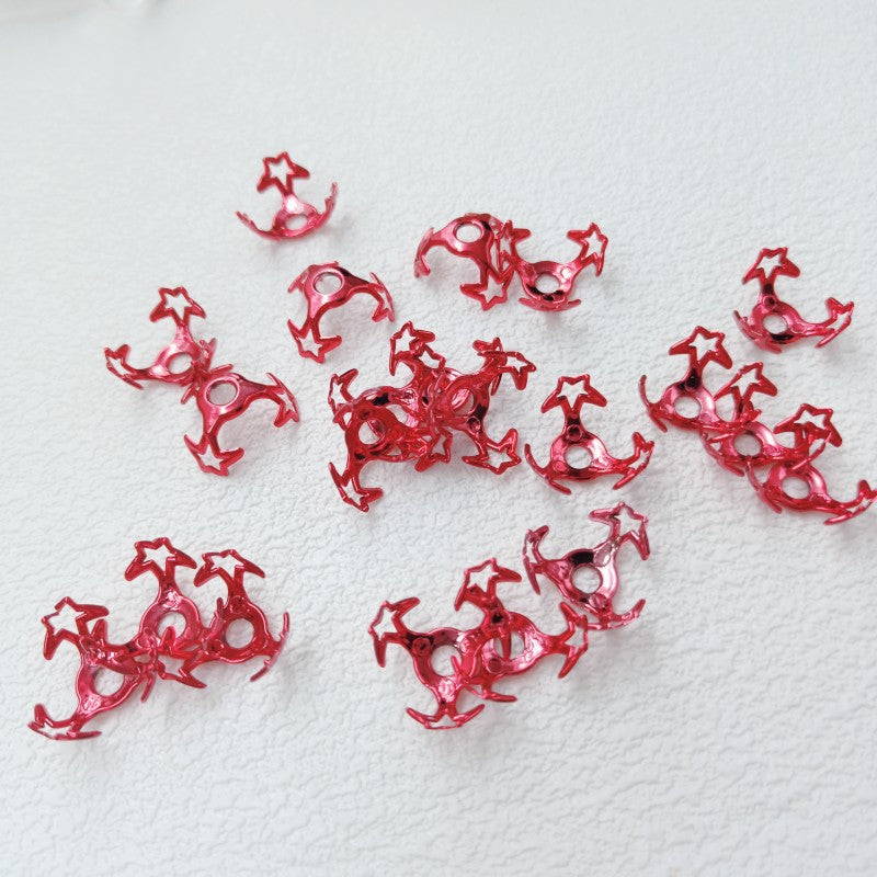 Wholesale 100pcs/pack New Three-leaf Hollowed-out Flower DIY Beads