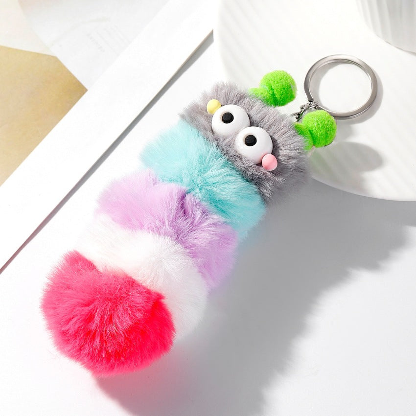Wholesale Cute Caterpillar Keys Plush Keychains