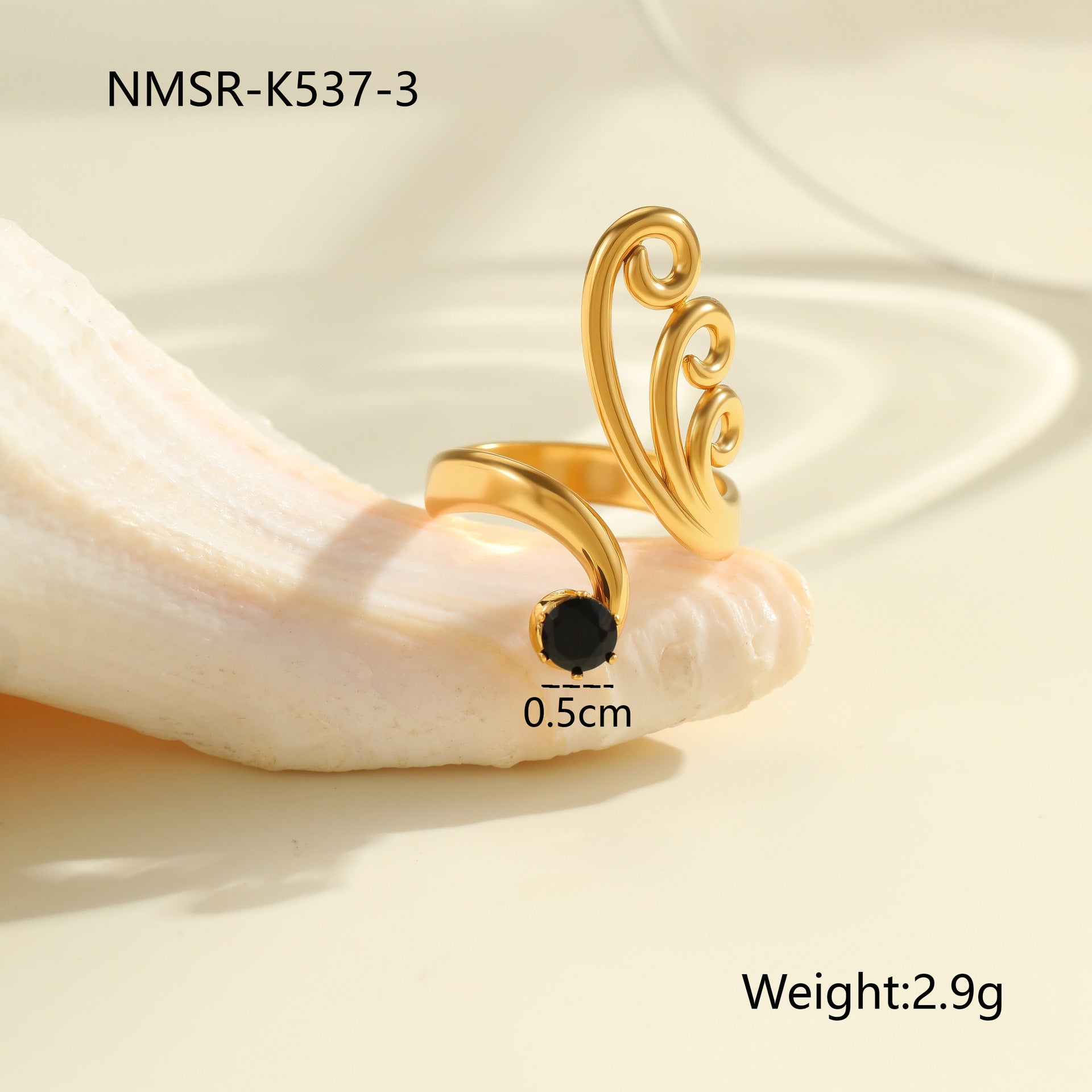 Wholesale light luxury ring that does not fade open ring