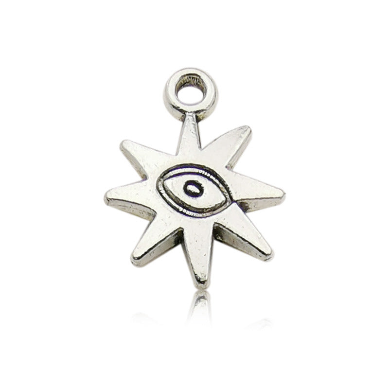 Wholesale Alloy Vintage Tibetan Silver Sun Moon DIY Necklace Bracelet Pendant